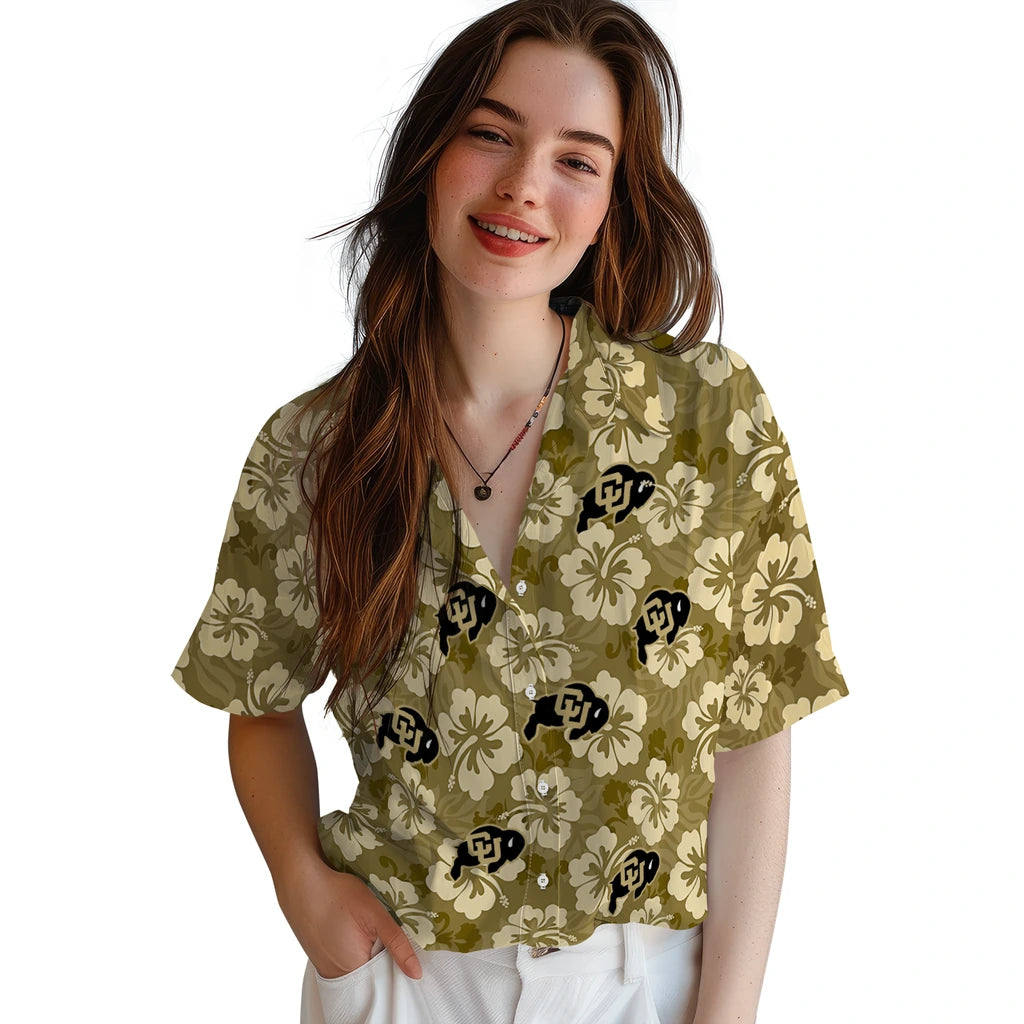 Colorado Buffaloes Hawaiian Shirt - Hibiscus Cluster | Moonbestprint