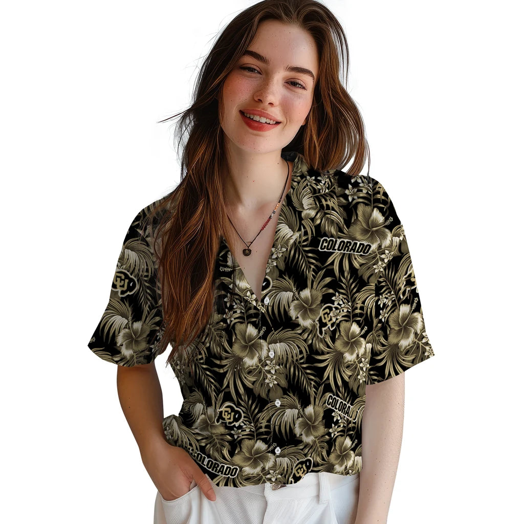 Colorado Buffaloes Hawaiian Shirt - Hibiscus Exotic | Moonbestprint