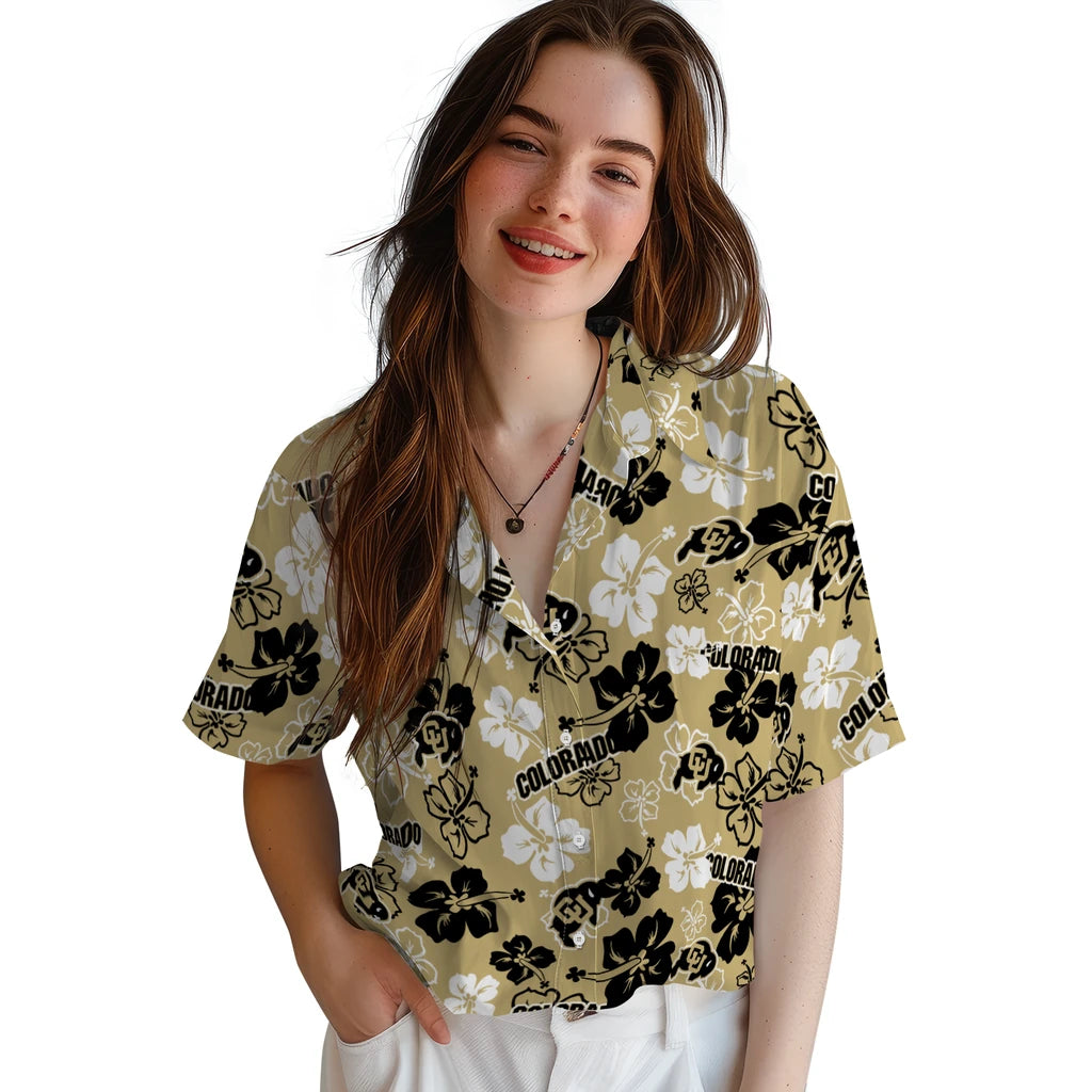 Colorado Buffaloes Hawaiian Shirt - Hibiscus Flower Design | Moonbestprint