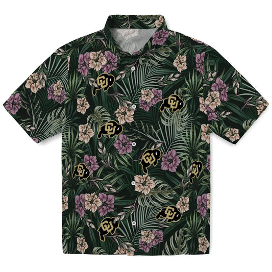 Colorado Buffaloes Hawaiian Shirt - Hibiscus Leaves Pattern | Moonbestprint
