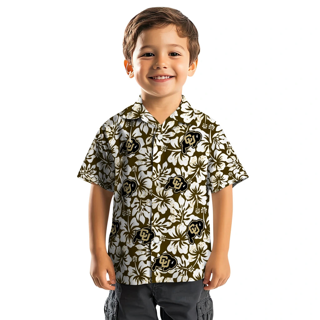 Colorado Buffaloes Hawaiian Shirt - Hibiscus Motif | Moonbestprint
