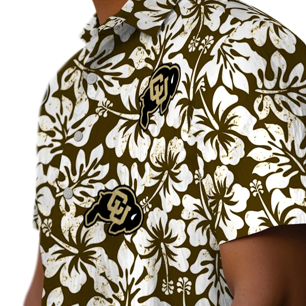 Colorado Buffaloes Hawaiian Shirt - Hibiscus Motif | Moonbestprint