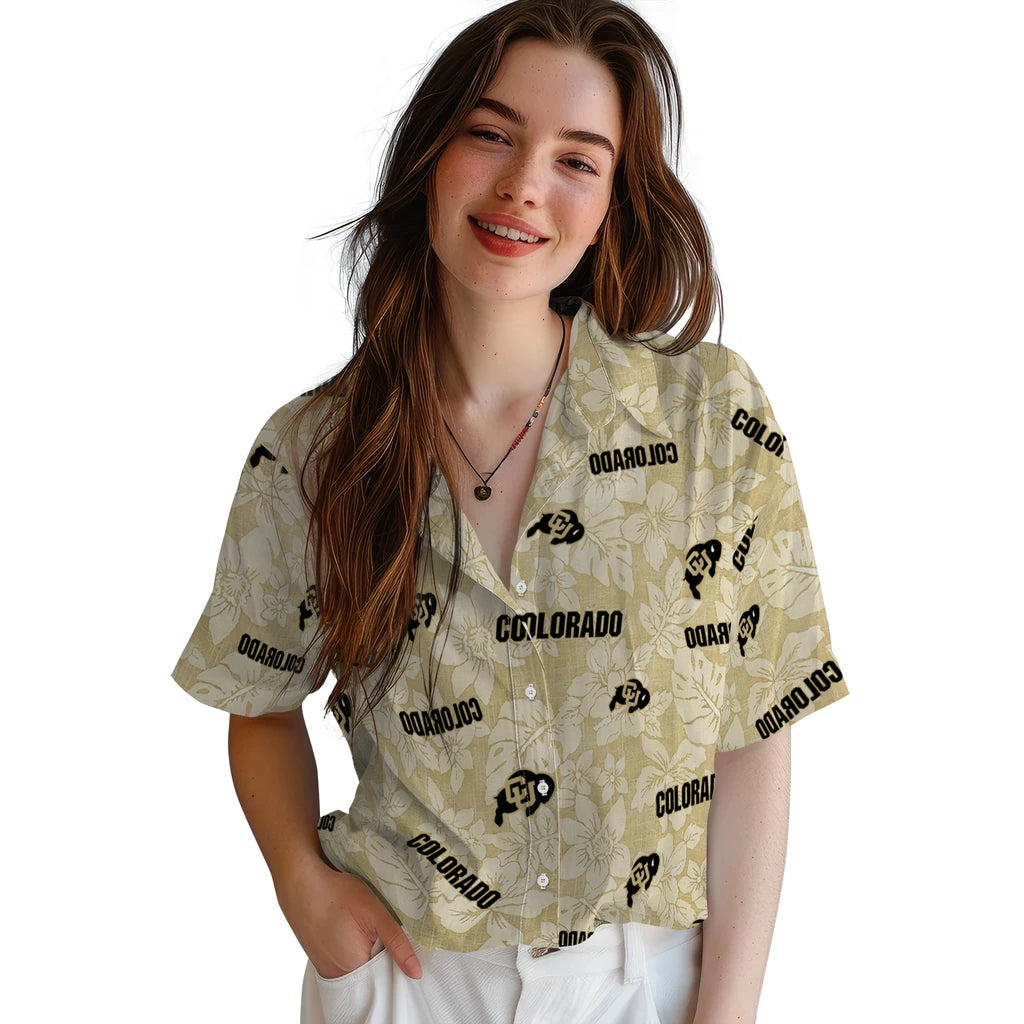 Colorado Buffaloes Hawaiian Shirt - Hibiscus Oasis | Moonbestprint