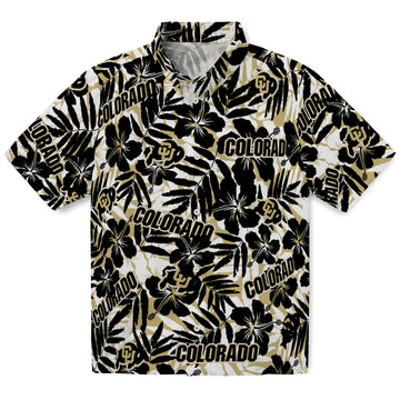 Colorado Buffaloes Hawaiian Shirt - Hibiscus Overlay | Moonbestprint
