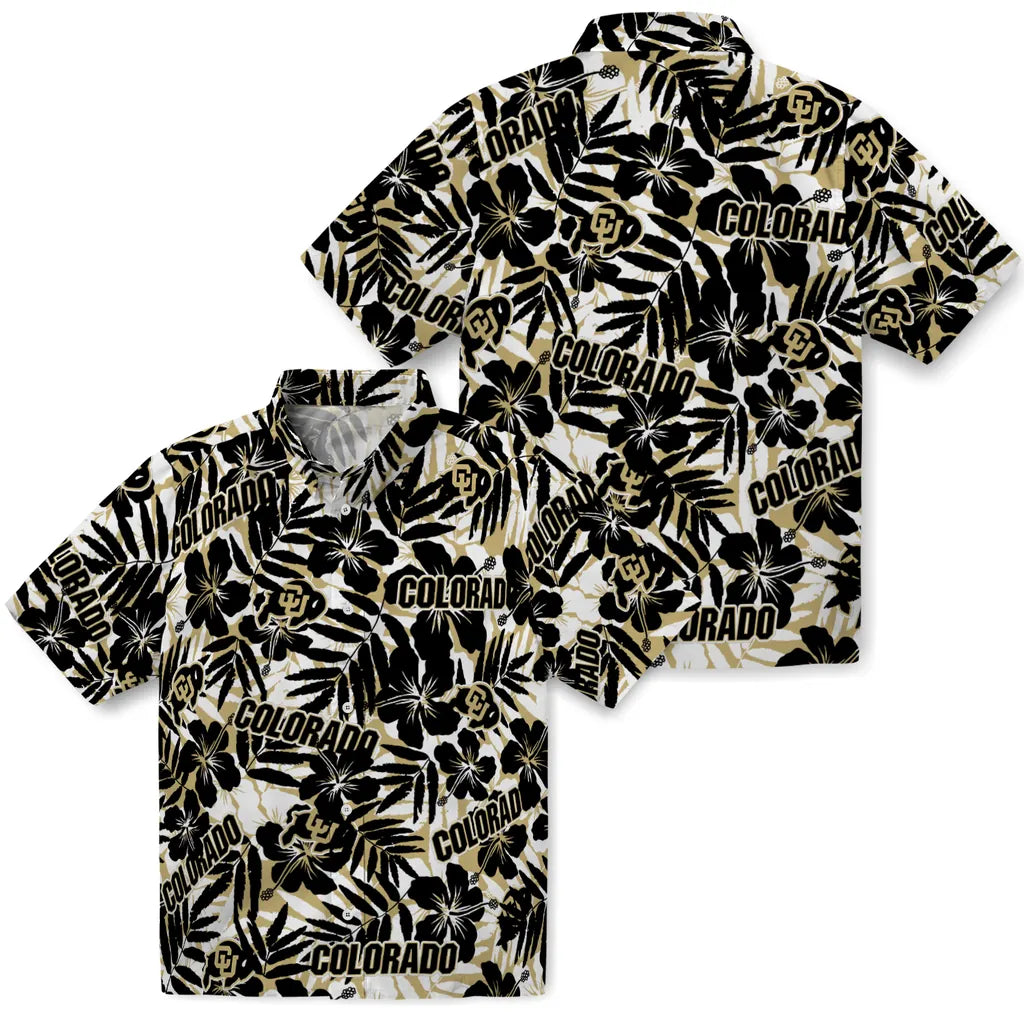 Colorado Buffaloes Hawaiian Shirt - Hibiscus Overlay | Moonbestprint