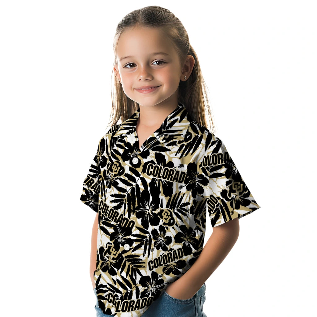 Colorado Buffaloes Hawaiian Shirt - Hibiscus Overlay | Moonbestprint