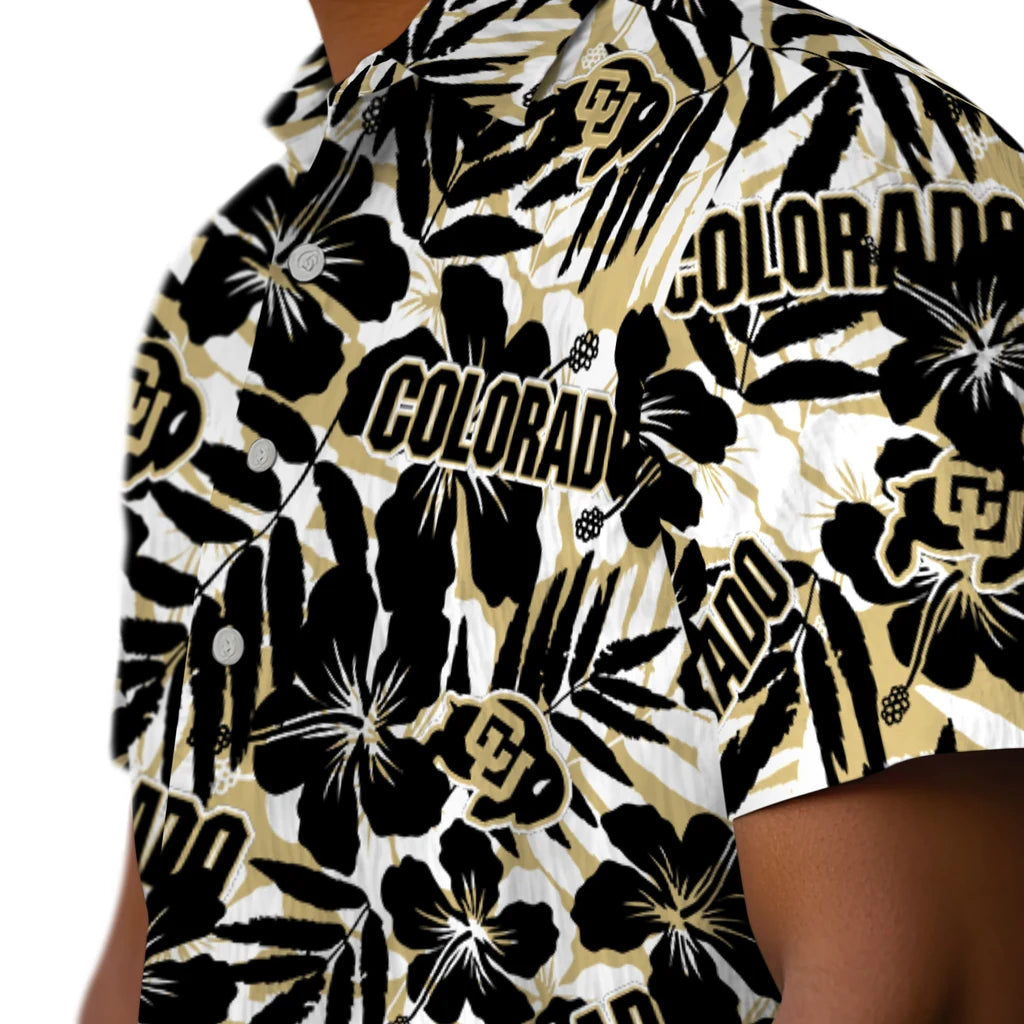 Colorado Buffaloes Hawaiian Shirt - Hibiscus Overlay | Moonbestprint