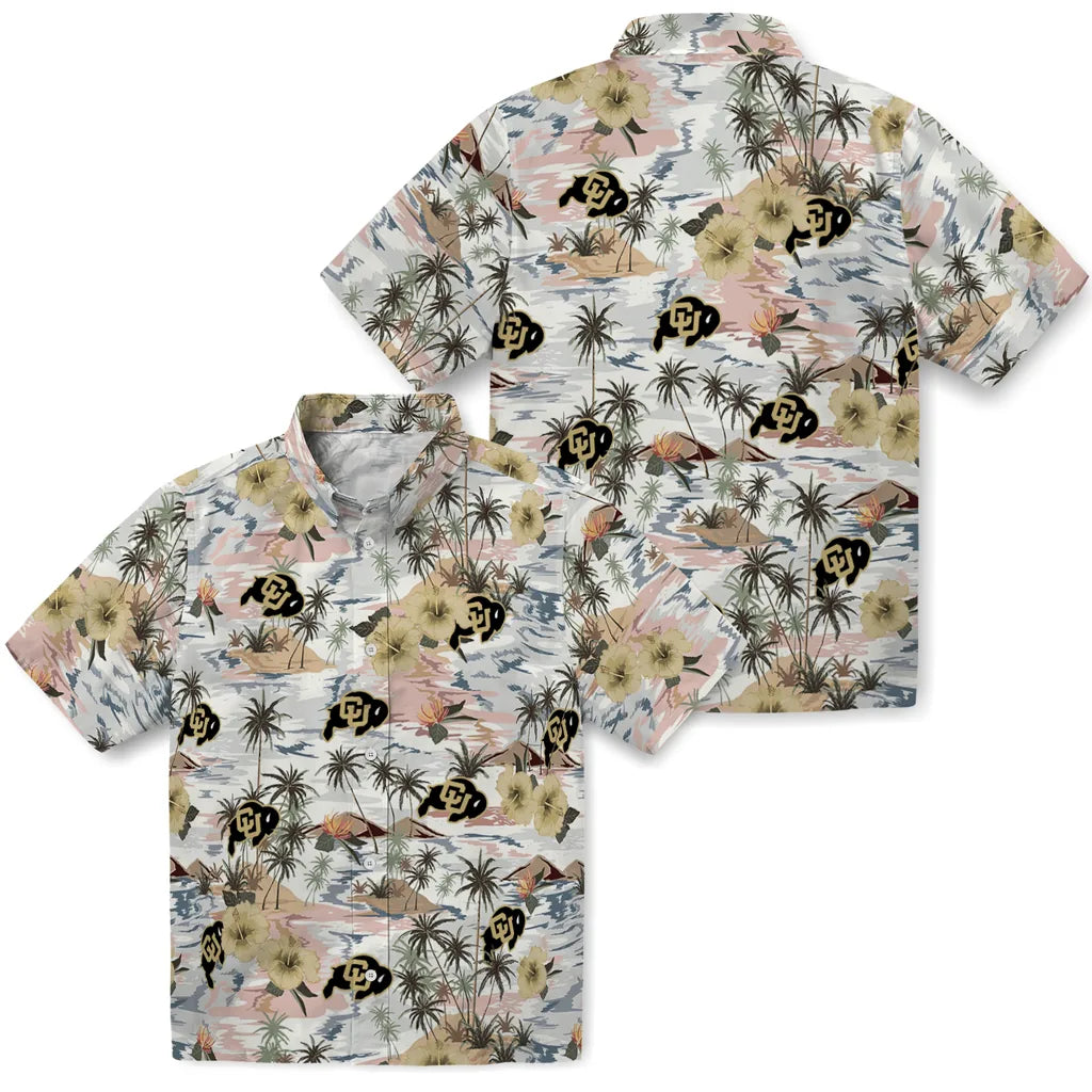 Colorado Buffaloes Hawaiian Shirt - Hibiscus Seaside | Moonbestprint