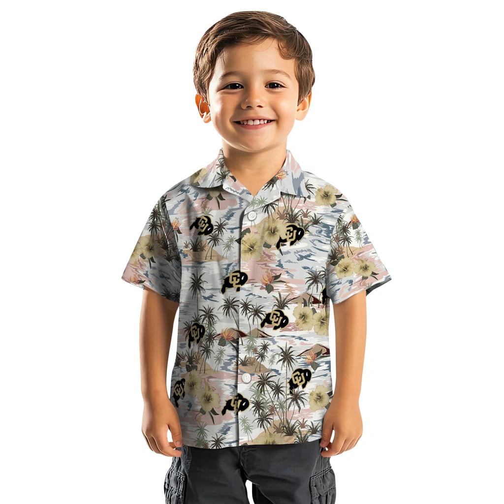 Colorado Buffaloes Hawaiian Shirt - Hibiscus Seaside | Moonbestprint