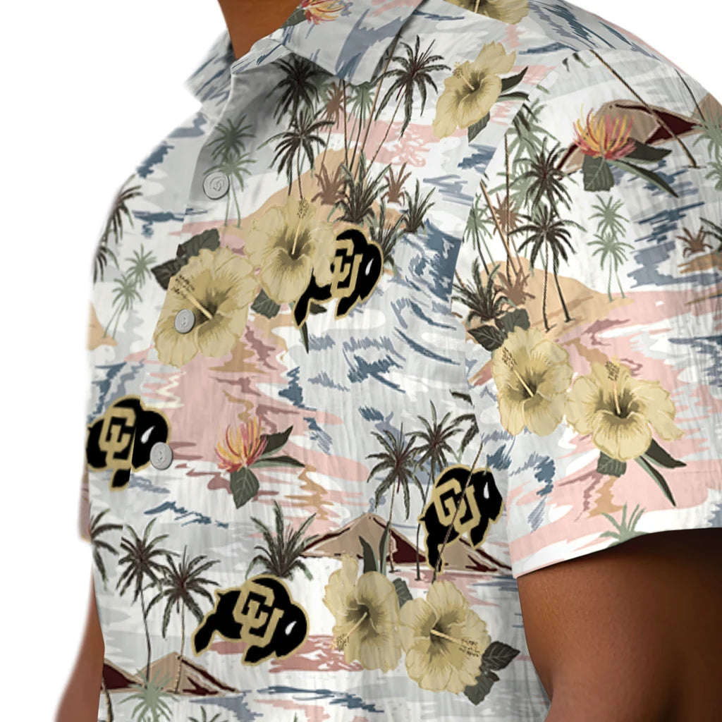 Colorado Buffaloes Hawaiian Shirt - Hibiscus Seaside | Moonbestprint