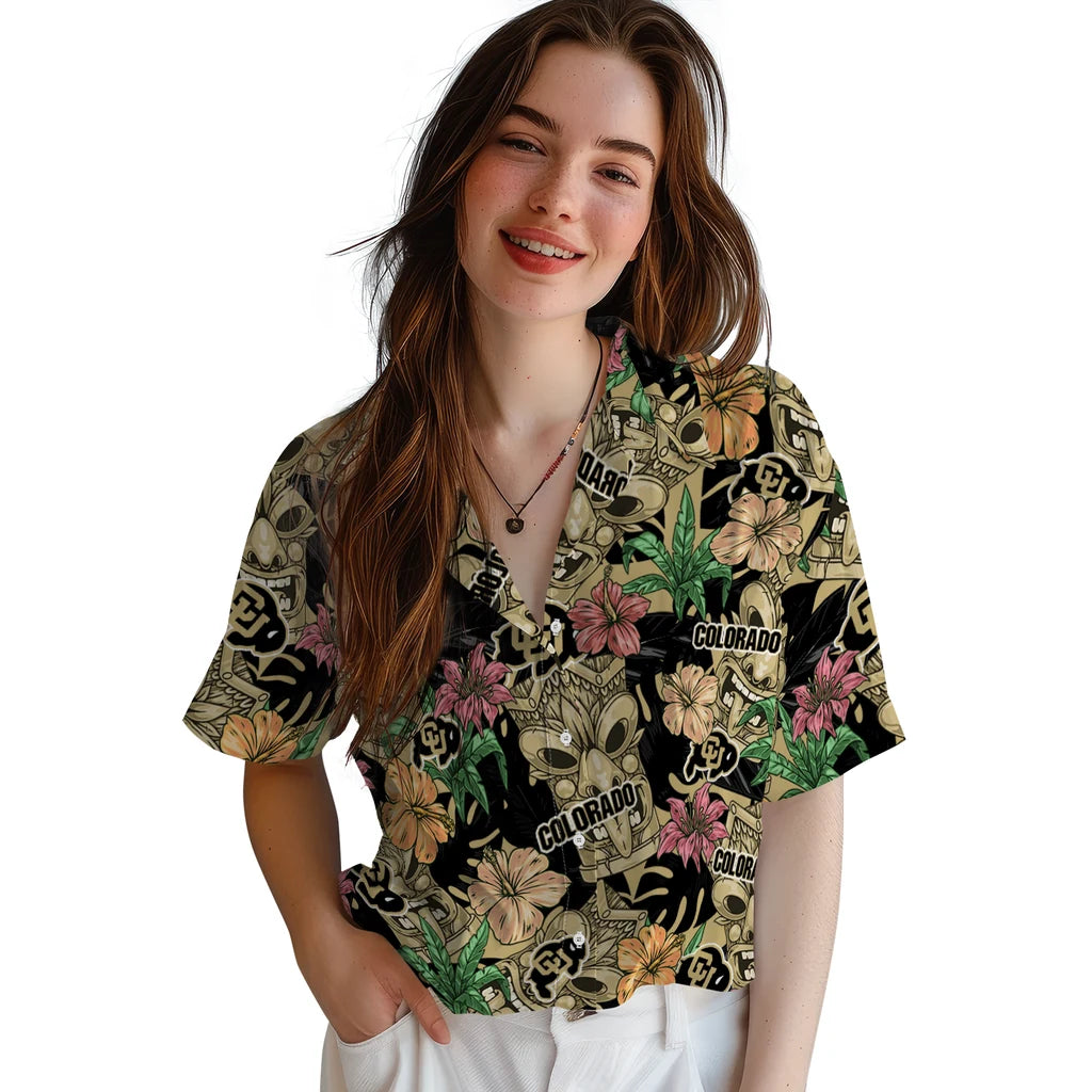 Colorado Buffaloes Hawaiian Shirt - Hibiscus Tiki Jungle | Moonbestprint
