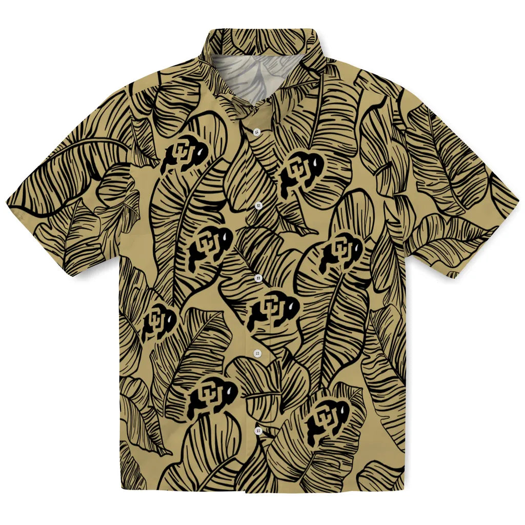 Colorado Buffaloes Hawaiian Shirt - Leaf Outline | Moonbestprint