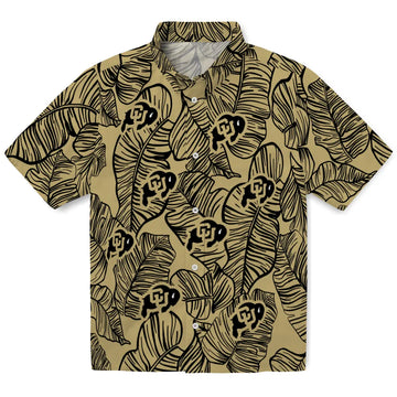 Colorado Buffaloes Hawaiian Shirt - Leaf Outline | Moonbestprint