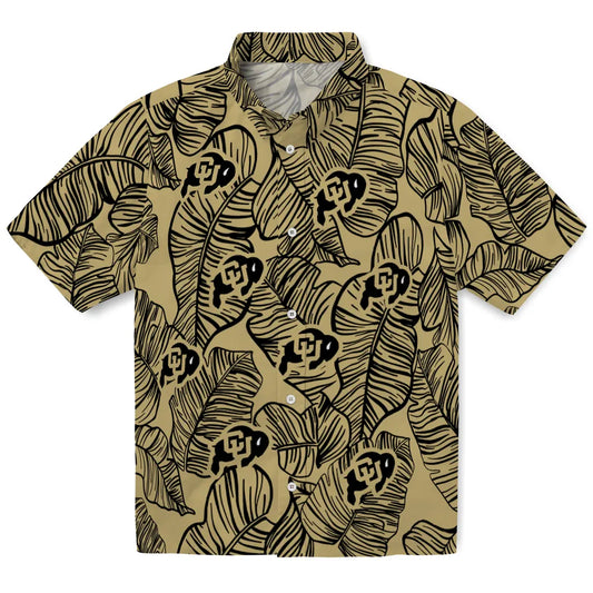 Colorado Buffaloes Hawaiian Shirt - Leaf Outline | Moonbestprint