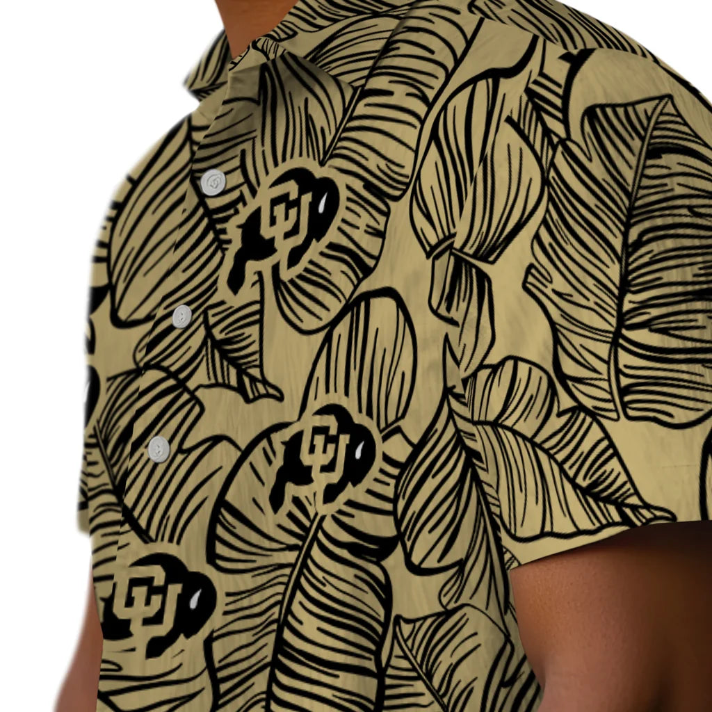 Colorado Buffaloes Hawaiian Shirt - Leaf Outline | Moonbestprint