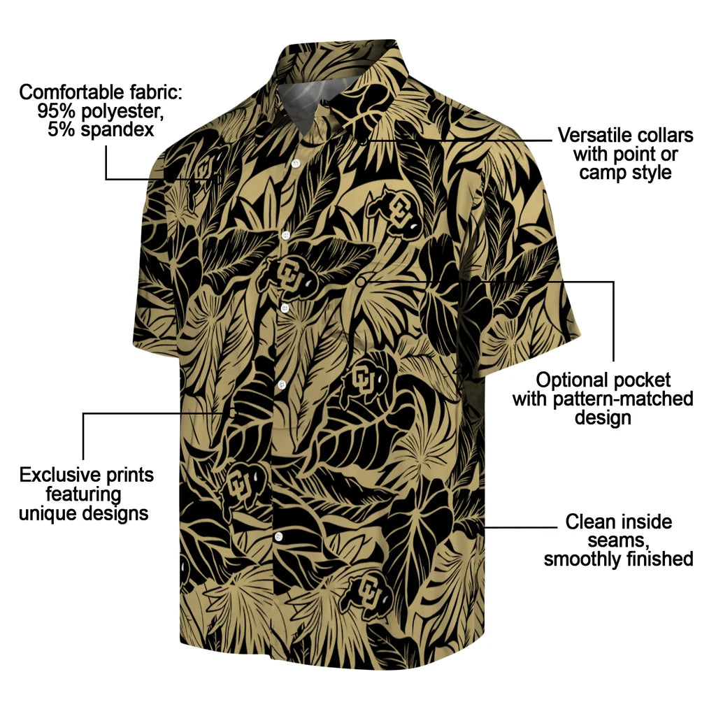 Colorado Buffaloes Hawaiian Shirt - Monstera Layer | Moonbestprint