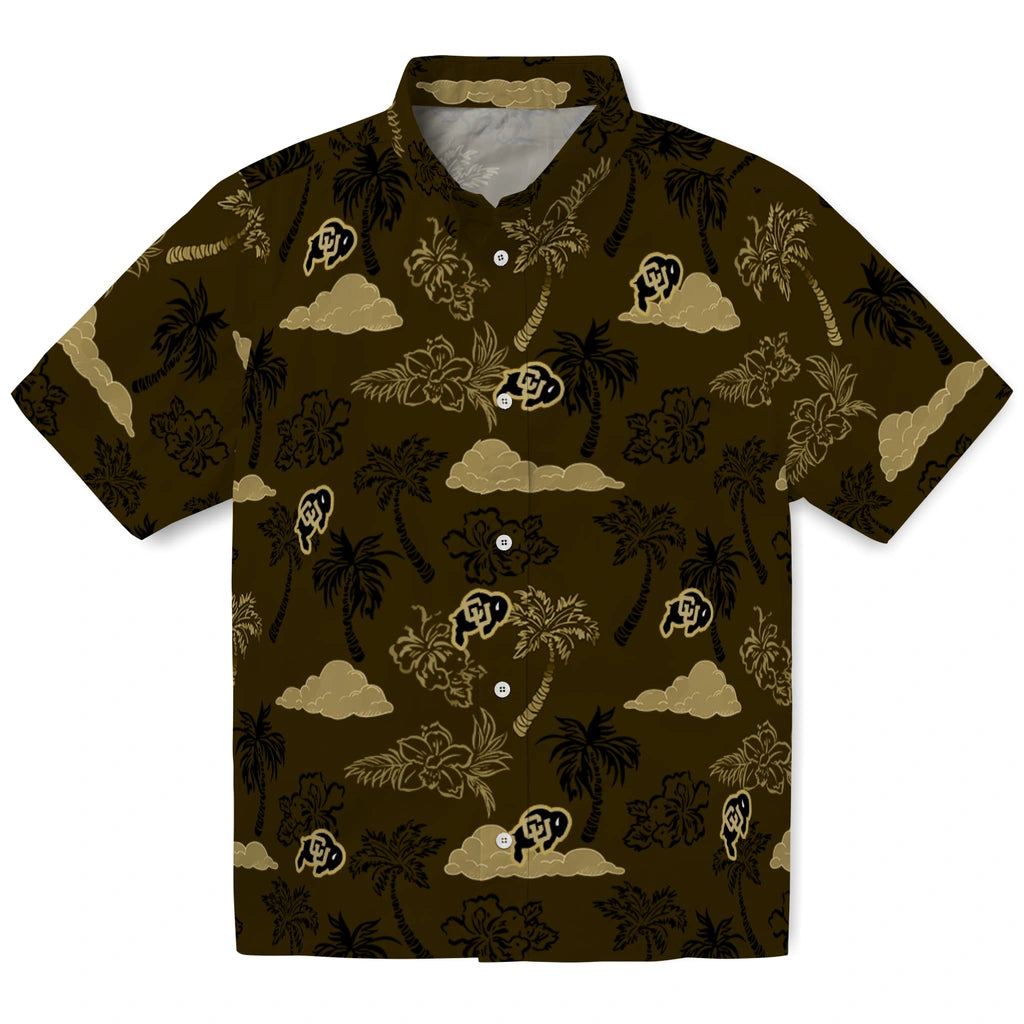 Colorado Buffaloes Hawaiian Shirt - Palm And Clouds | Moonbestprint