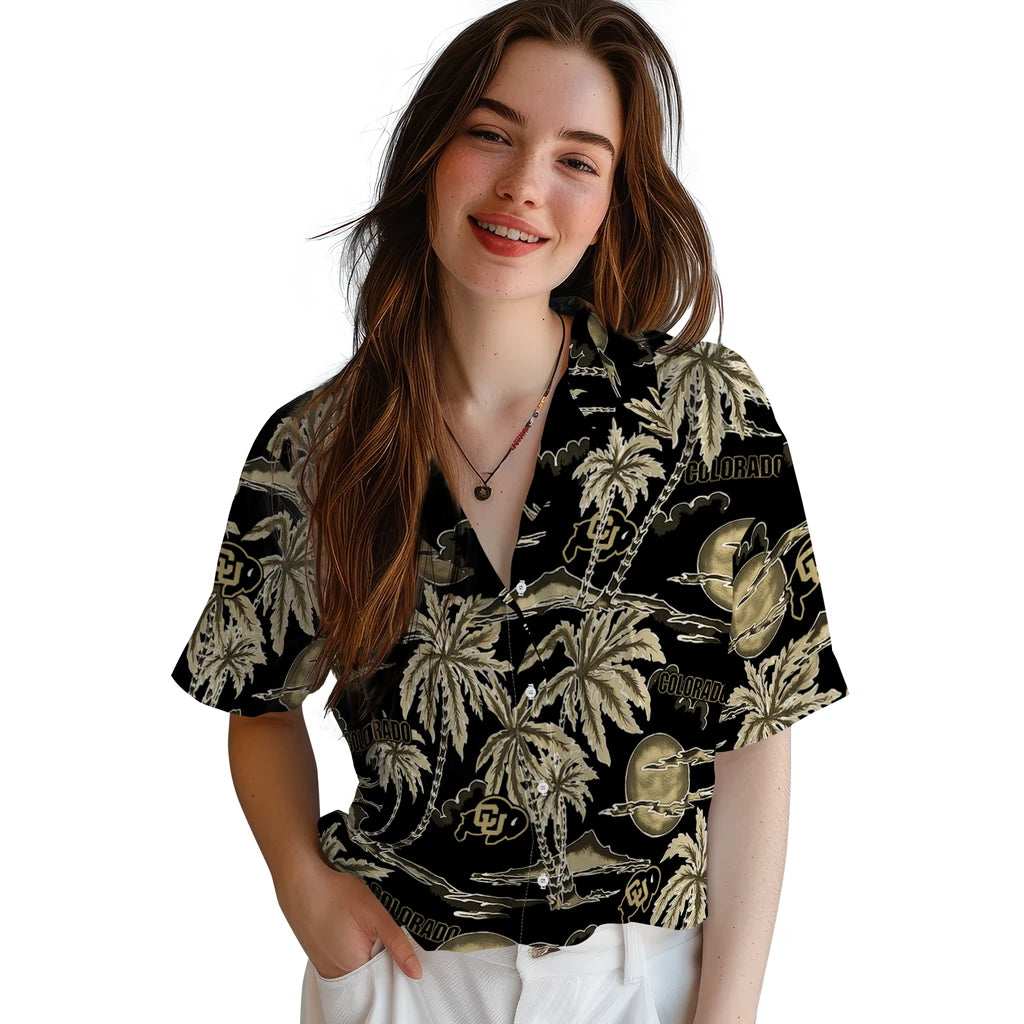 Colorado Buffaloes Hawaiian Shirt - Palm Sunset | Moonbestprint