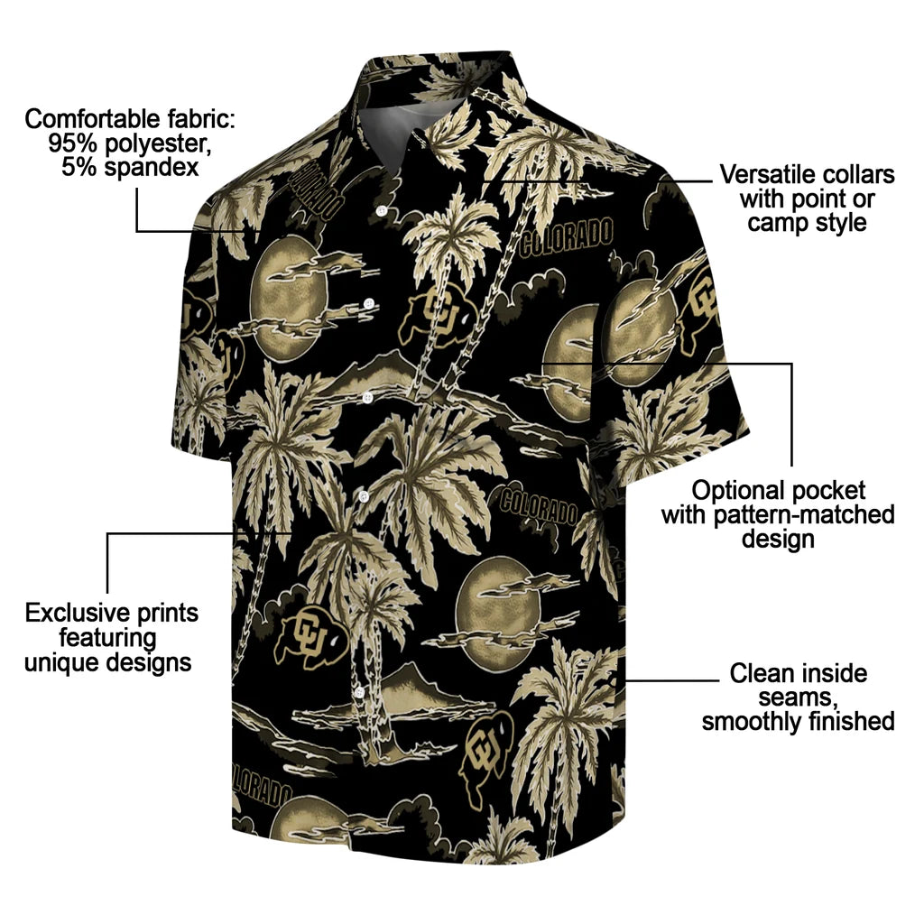 Colorado Buffaloes Hawaiian Shirt - Palm Sunset | Moonbestprint