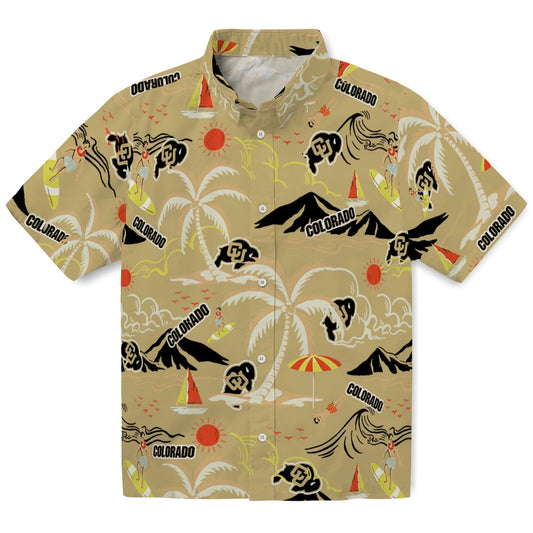 Colorado Buffaloes Hawaiian Shirt - Palm Tree Island | Moonbestprint