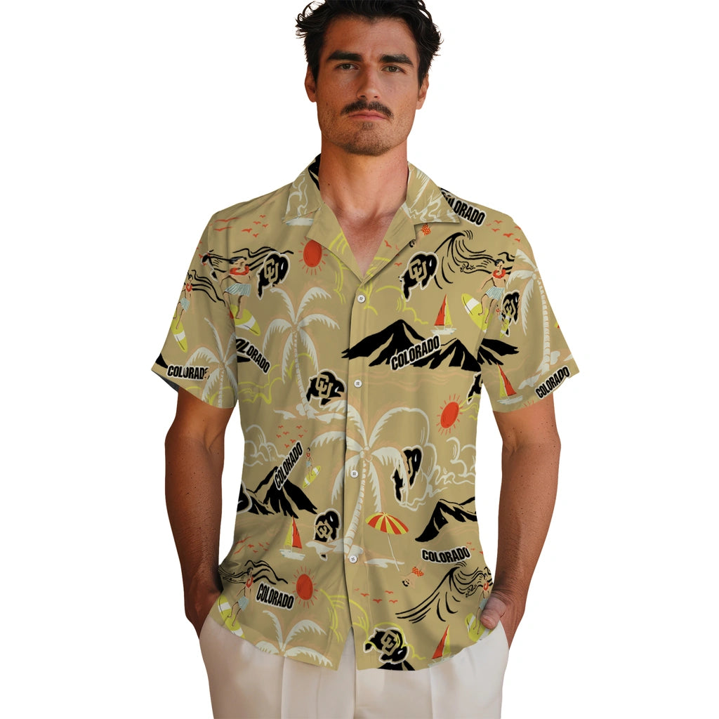 Colorado Buffaloes Hawaiian Shirt - Palm Tree Island | Moonbestprint