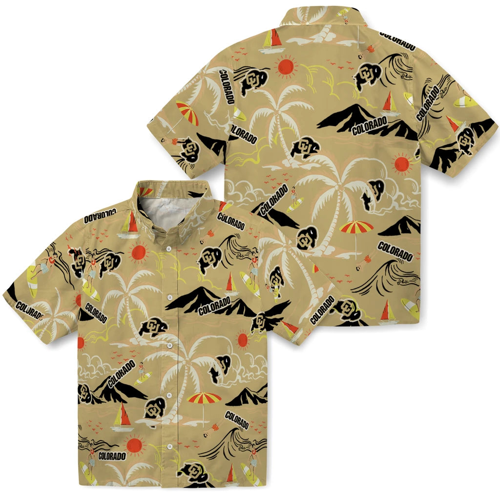 Colorado Buffaloes Hawaiian Shirt - Palm Tree Island | Moonbestprint
