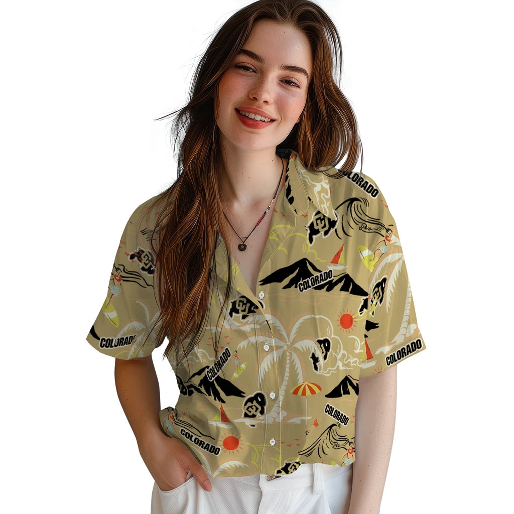 Colorado Buffaloes Hawaiian Shirt - Palm Tree Island | Moonbestprint