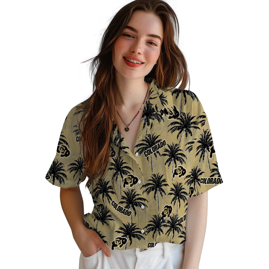 Colorado Buffaloes Hawaiian Shirt - Palm Tree Motif | Moonbestprint
