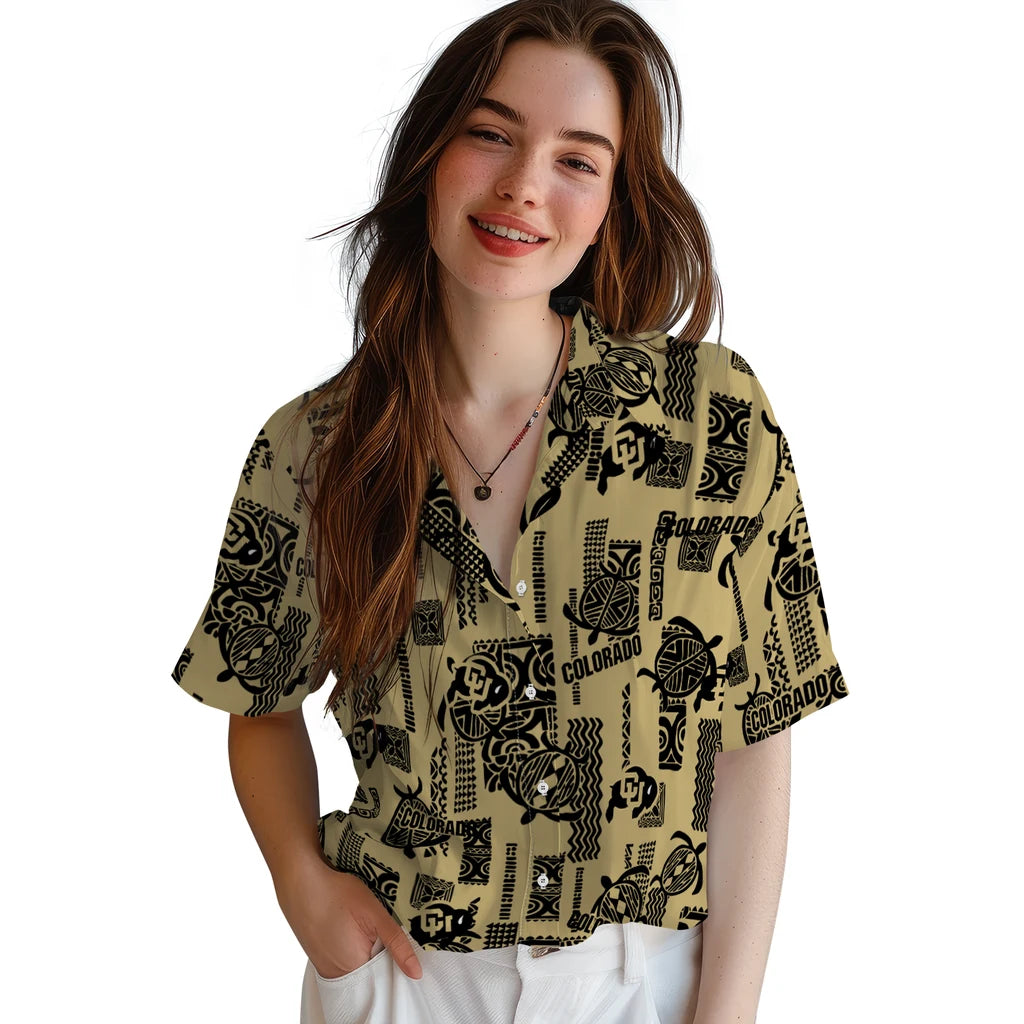 Colorado Buffaloes Hawaiian Shirt - Turtle Lines | Moonbestprint
