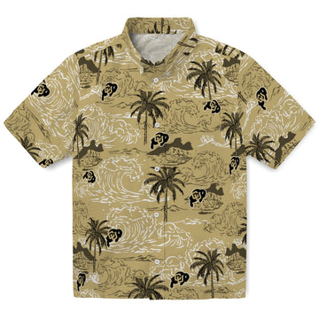 Colorado Buffaloes Hawaiian Shirt - Wave Palm | Moonbestprint