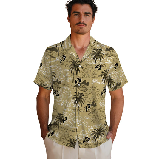 Colorado Buffaloes Hawaiian Shirt - Wave Palm | Moonbestprint