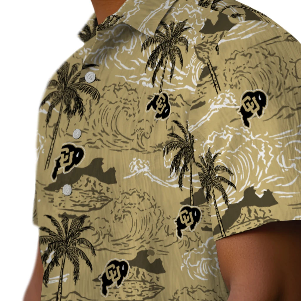 Colorado Buffaloes Hawaiian Shirt - Wave Palm | Moonbestprint