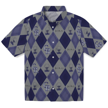 Colorado Rockies Hawaiian Shirt - Golfing Plaid | Moonbestprint
