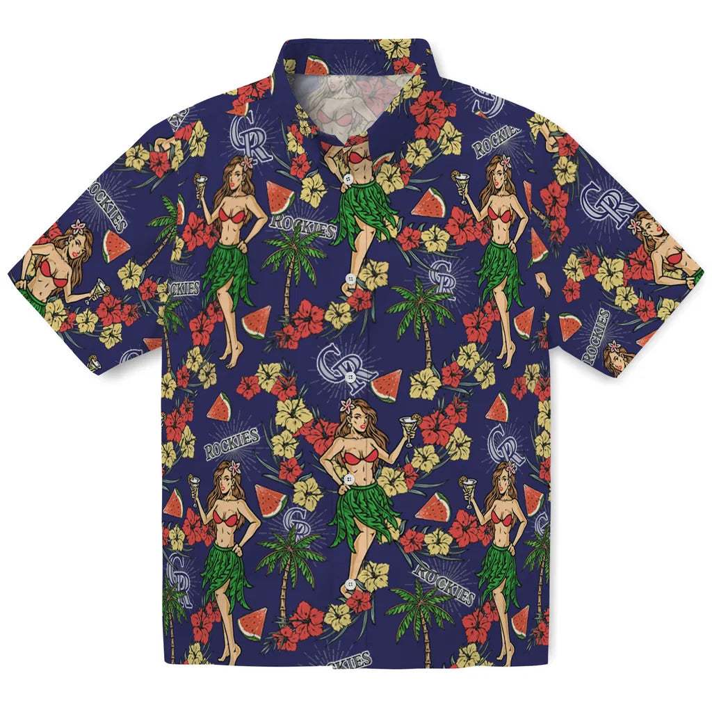 Colorado Rockies Hawaiian Shirt - Hawaiian Girls Design | Moonbestprint