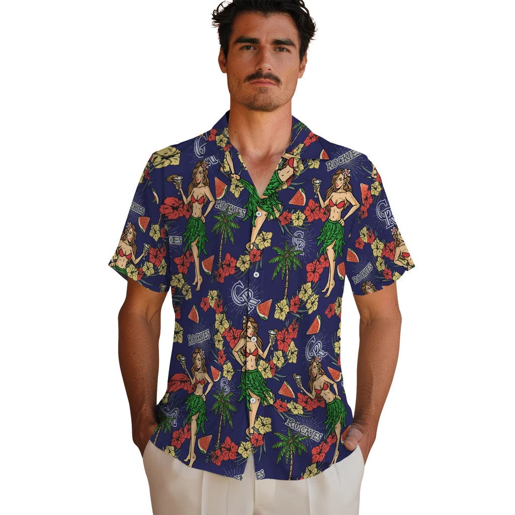 Colorado Rockies Hawaiian Shirt - Hawaiian Girls Design | Moonbestprint