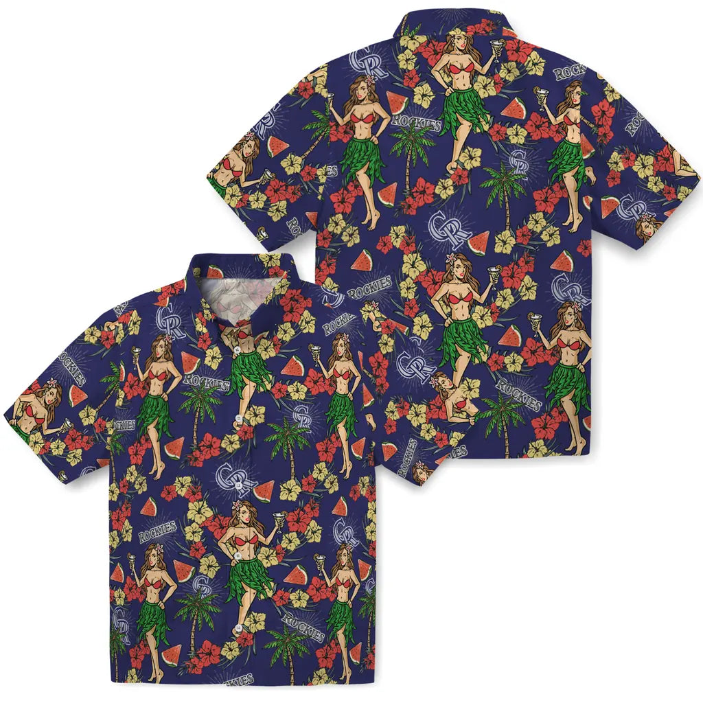 Colorado Rockies Hawaiian Shirt - Hawaiian Girls Design | Moonbestprint