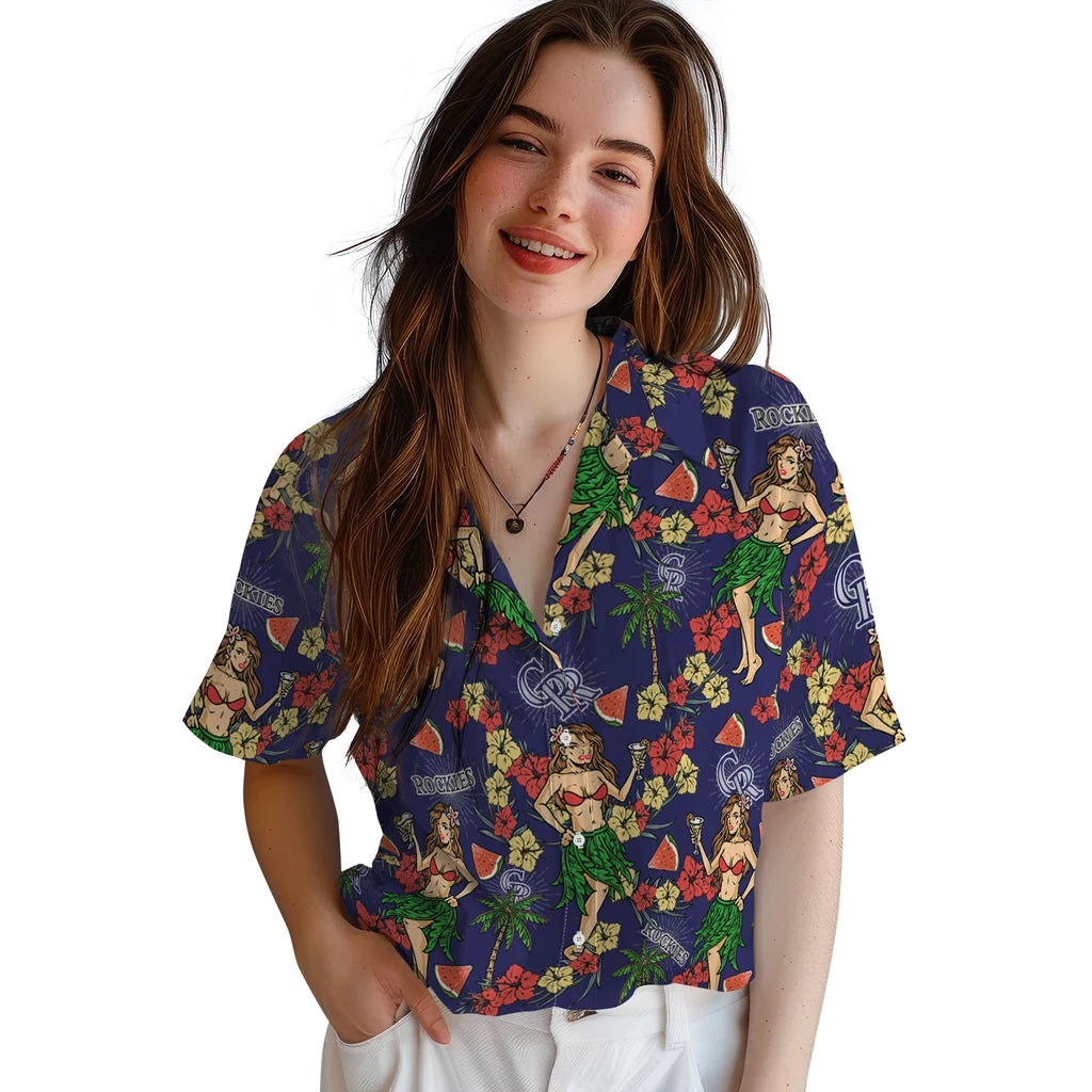 Colorado Rockies Hawaiian Shirt - Hawaiian Girls Design | Moonbestprint