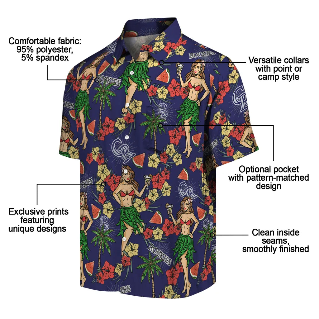 Colorado Rockies Hawaiian Shirt - Hawaiian Girls Design | Moonbestprint