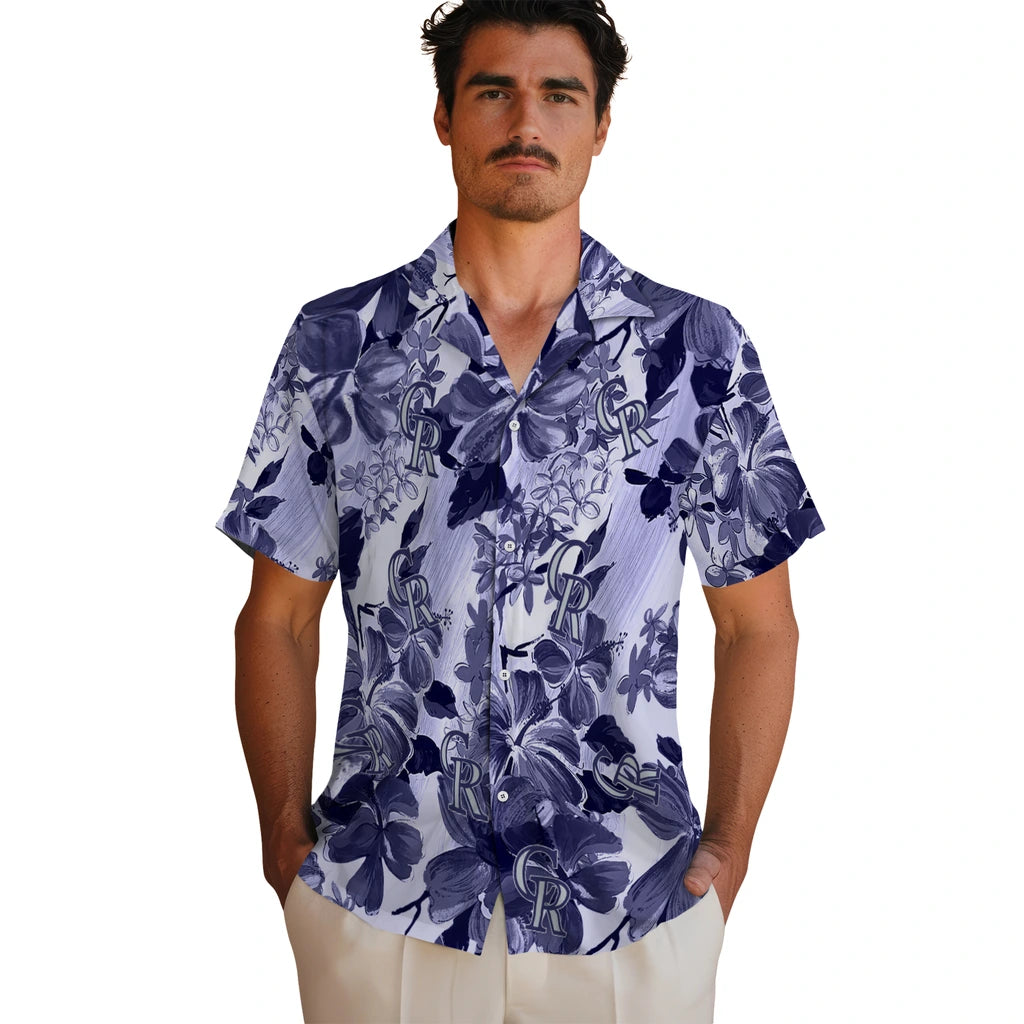 Colorado Rockies Hawaiian Shirt - Hibiscus Arrangement | Moonbestprint