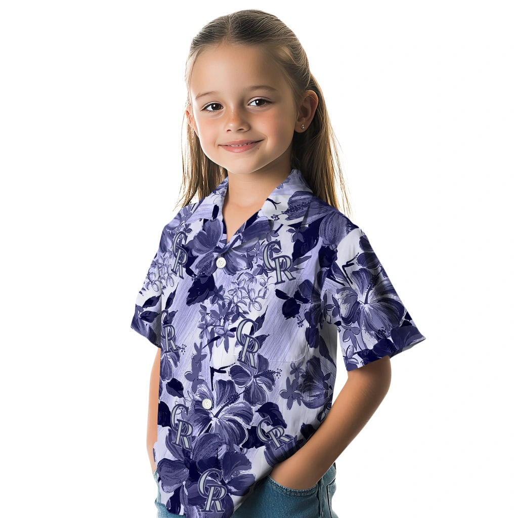 Colorado Rockies Hawaiian Shirt - Hibiscus Arrangement | Moonbestprint