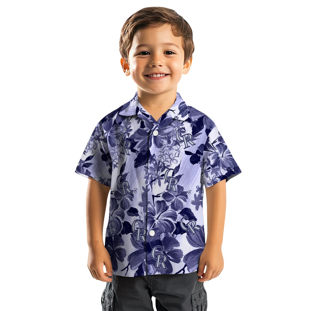 Colorado Rockies Hawaiian Shirt - Hibiscus Arrangement | Moonbestprint