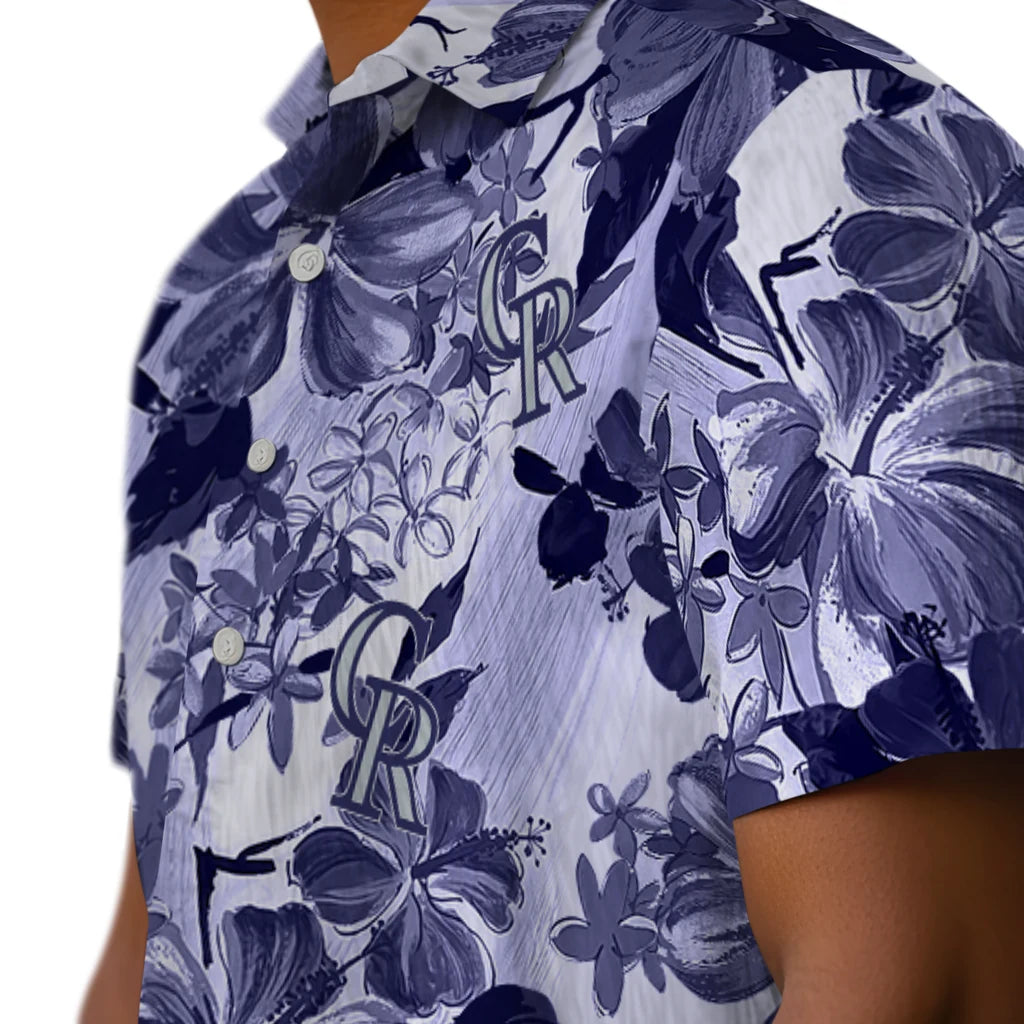 Colorado Rockies Hawaiian Shirt - Hibiscus Arrangement | Moonbestprint