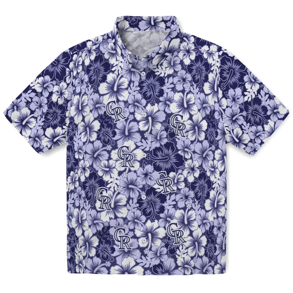 Colorado Rockies Hawaiian Shirt - Hibiscus Blooms | Moonbestprint