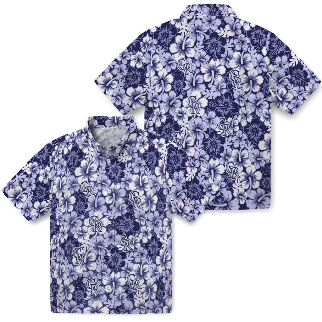 Colorado Rockies Hawaiian Shirt - Hibiscus Blooms | Moonbestprint