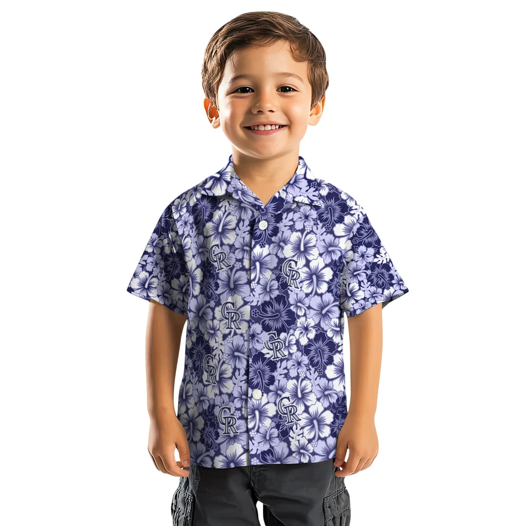 Colorado Rockies Hawaiian Shirt - Hibiscus Blooms | Moonbestprint