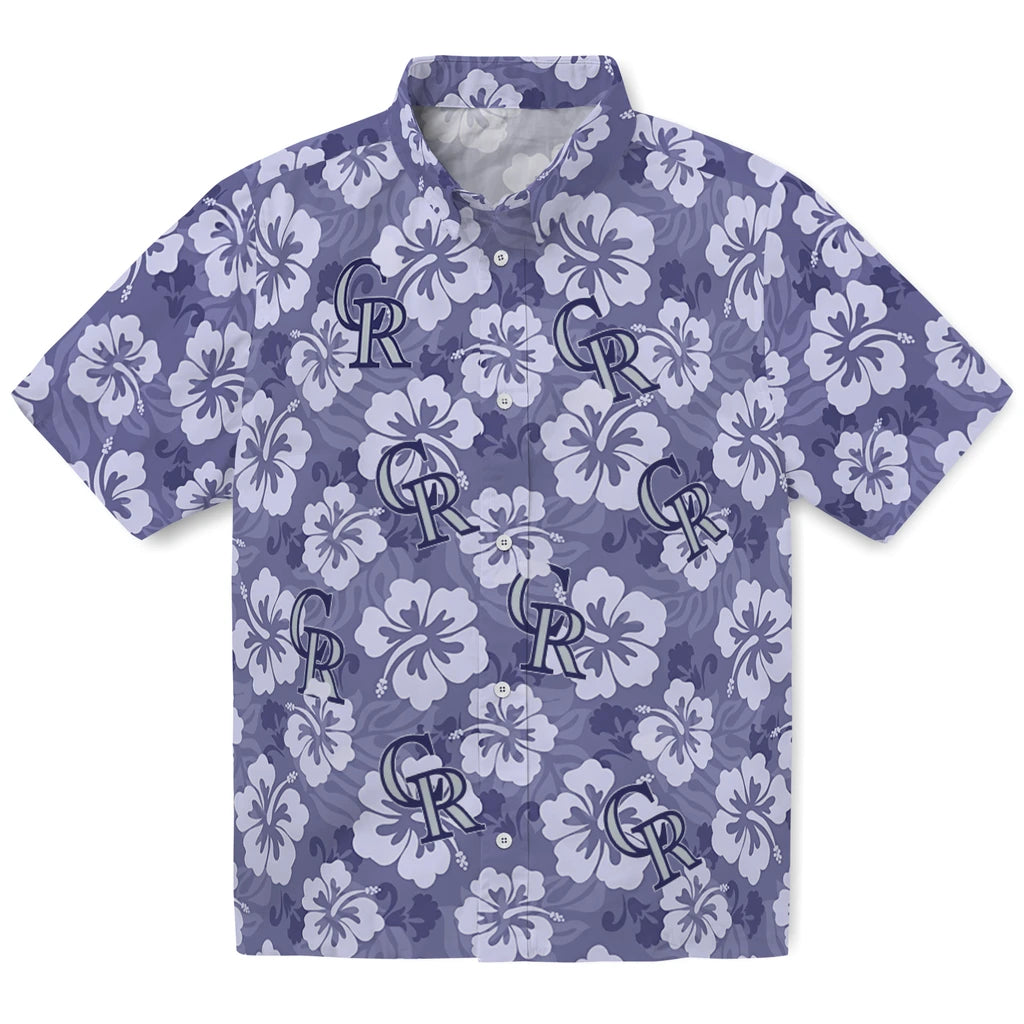 Colorado Rockies Hawaiian Shirt - Hibiscus Cluster | Moonbestprint