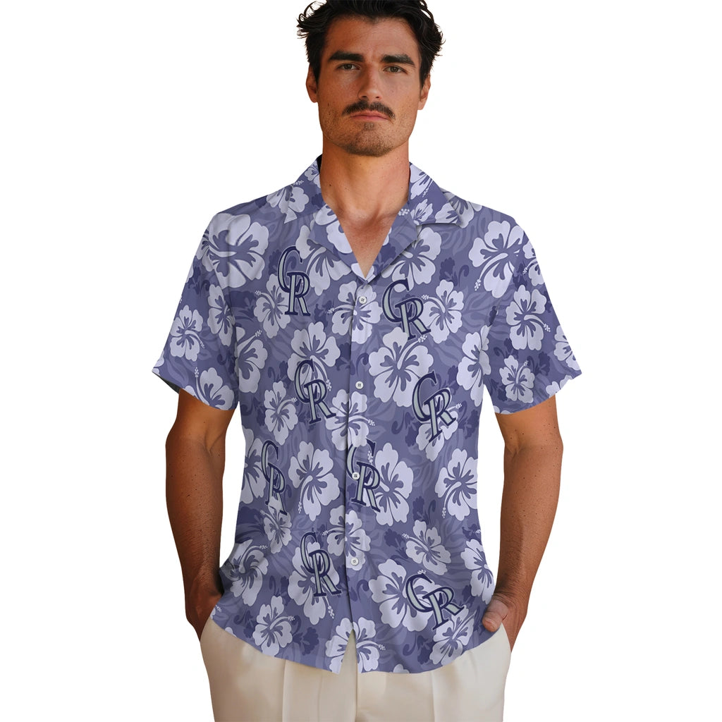 Colorado Rockies Hawaiian Shirt - Hibiscus Cluster | Moonbestprint