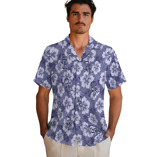 Colorado Rockies Hawaiian Shirt - Hibiscus Cluster | Moonbestprint