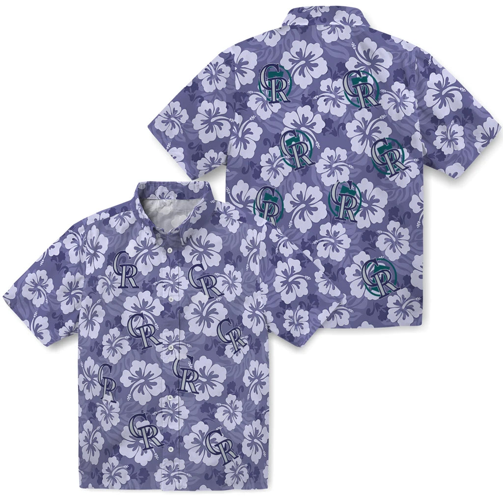 Colorado Rockies Hawaiian Shirt - Hibiscus Cluster | Moonbestprint