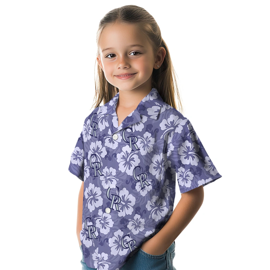 Colorado Rockies Hawaiian Shirt - Hibiscus Cluster | Moonbestprint